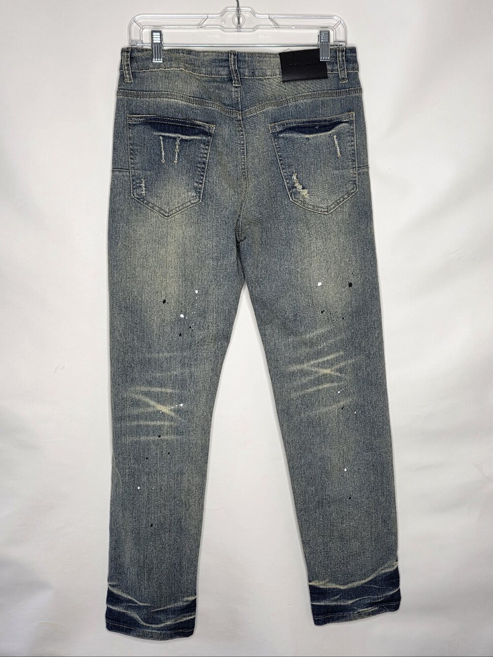 Purple Brand Paint Splatter Jeans Size W-30 Distressed Faded Denim Edgy NEW - Picture 6 of 16